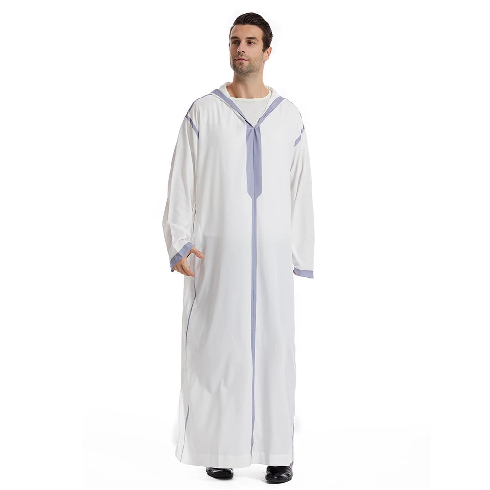 Islam Herren Kapuzen Maxikleid Jubba Thobe Saudi Arabisches Gewand Marokko Kaftan Dubai Türkei Abaya Muslimische Kleidung Ramadan Abayas Kleid