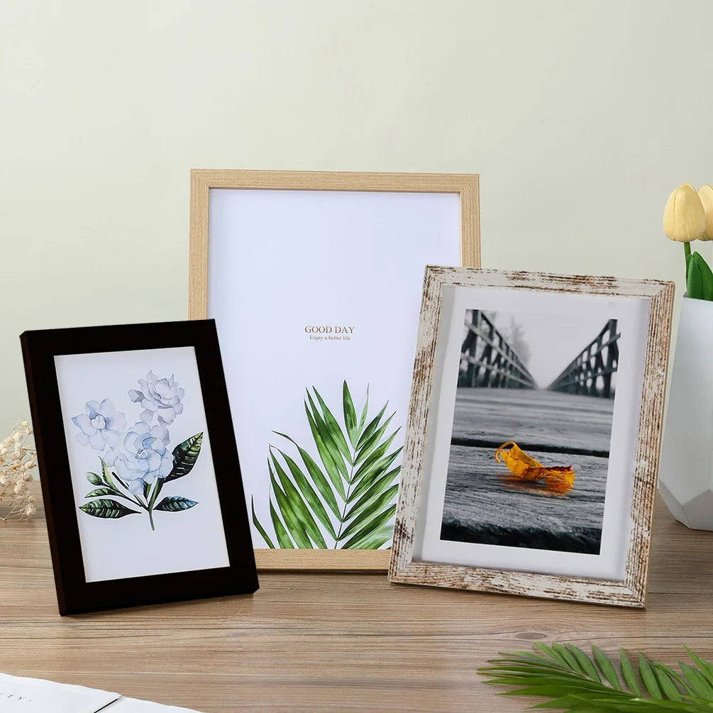 Holz-Fotorahmen zum Aufhängen 10x15 15x20 20x25cm A4 Holz-Bilderrahmen Ständer für Bilder Foto-Dekor Gedenkgeschenk