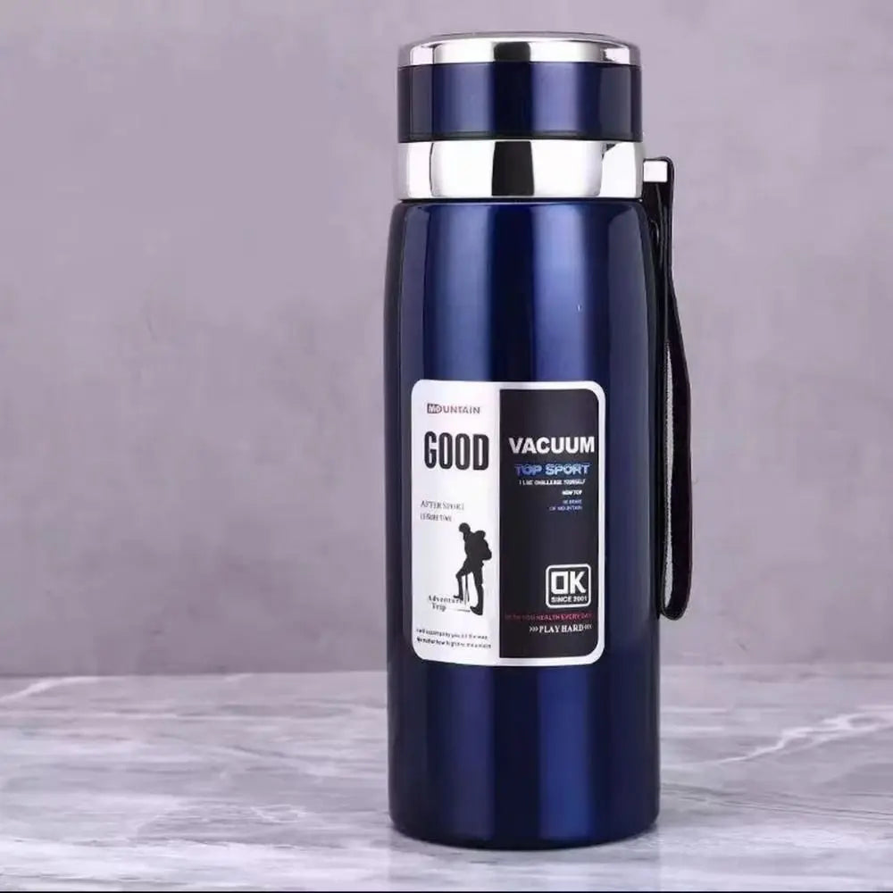 800/1000ml Sport-Thermosflasche, groß Fassungsvermögen, Edelstahl, tragbare Vakuumflasche, auslaufsicher mit Aufhängeband