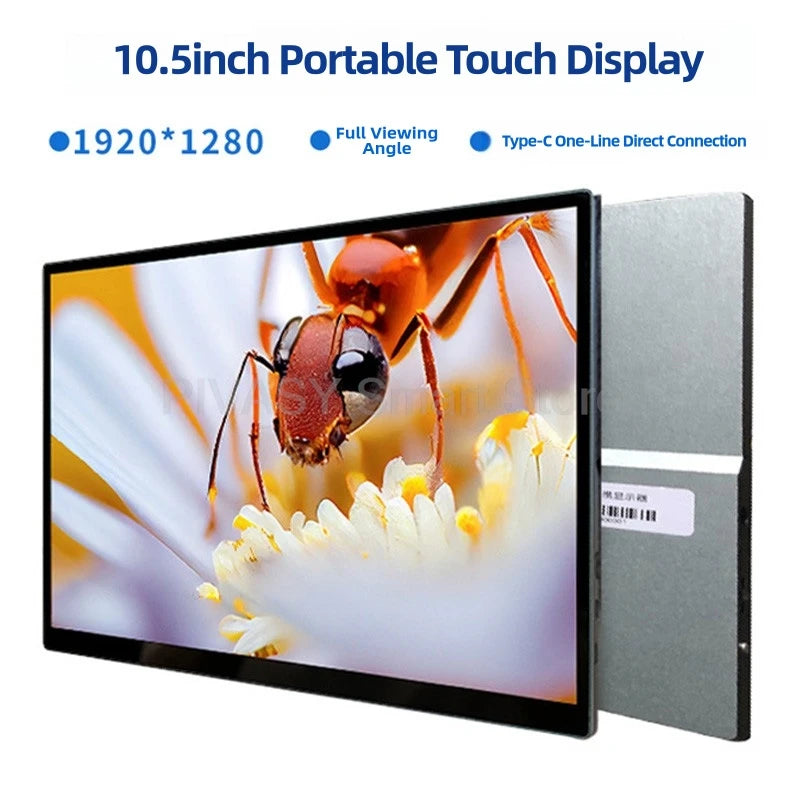 10.5 Inch 2k Portable Touch Screen TV Monitor Mobile for Movie Home Party Office Business Lightweight High-definition Saturation