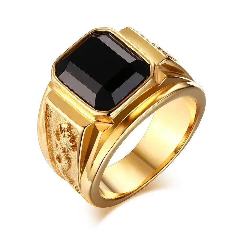 Nouvelles bagues brillantes en métal 2023 pour hommes, anneaux géométriques larges, chevalière carrée, style punk, bijoux fantaisie, vente en gros