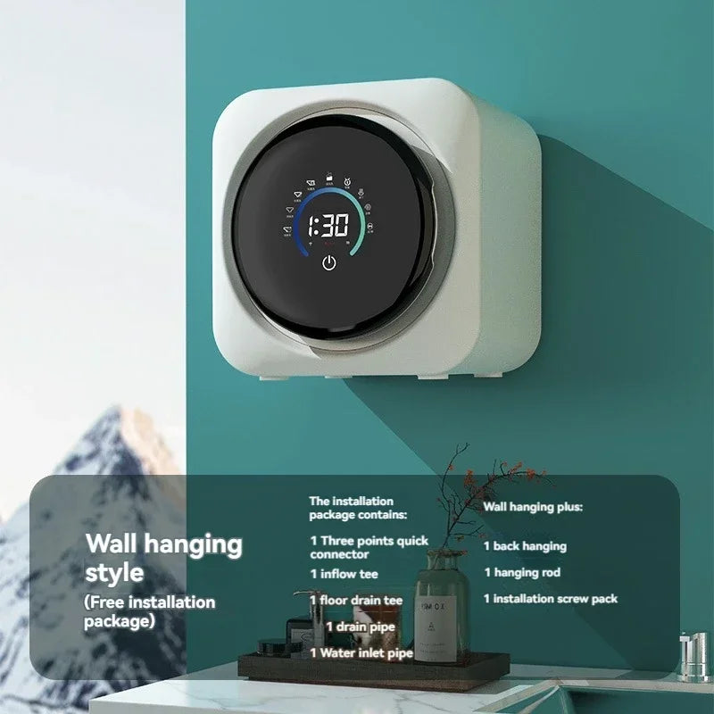Small automatic wall-mounted smart underwear washer and dryer, suitable for both home and car use, 220V.