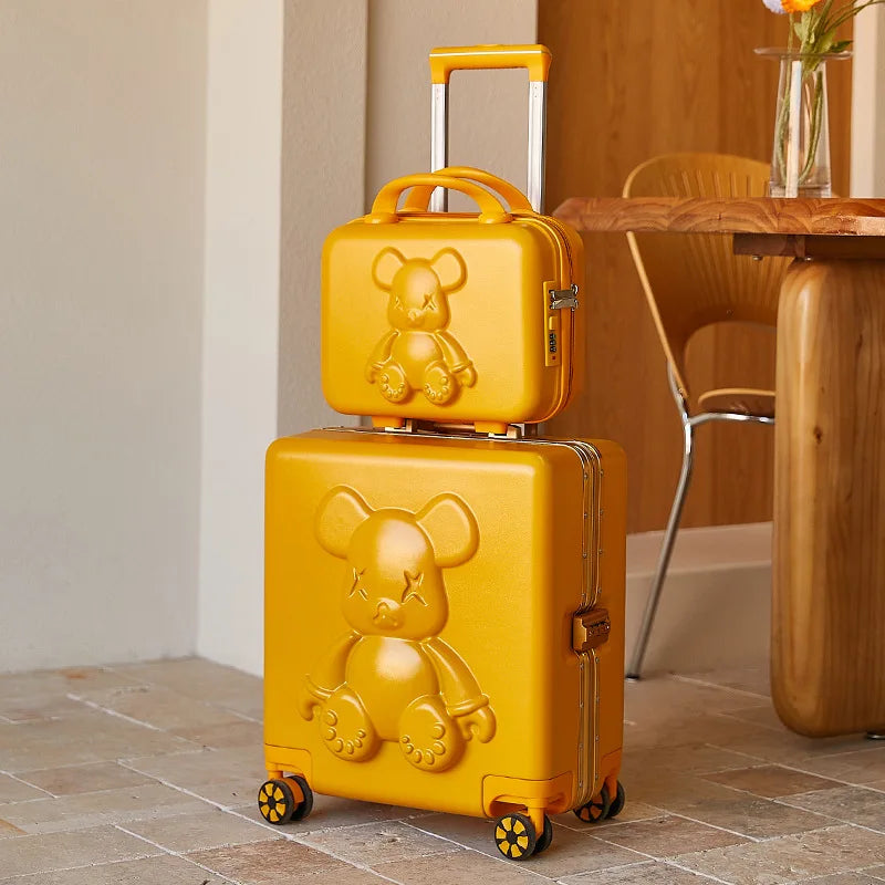 Nouvelle valise trolley universelle à roulettes 18 pouces 2024, sac de maquillage cabine pour hommes et femmes
