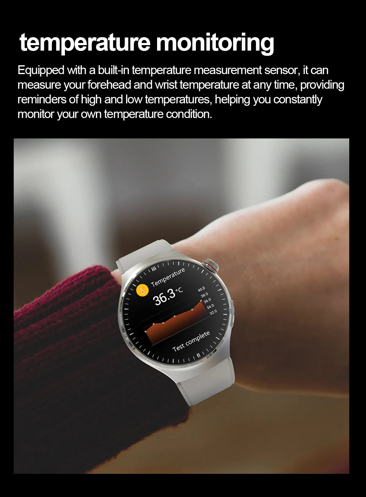 Montre Intelligente de Soins Infirmiers 2025 Montre connectée Santé, oxygène sanguin, lipides sanguins, acide urique, ECG+PPG, température corporelle, appel Bluetooth