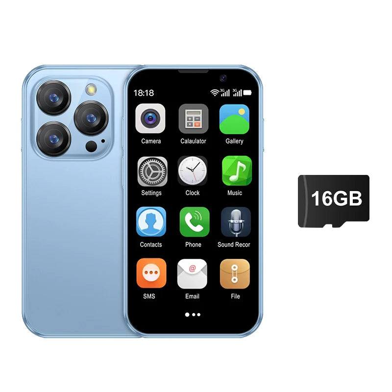 Mini Smartphone SERVO 16SE 16 Go ROM Android 9.0 Wifi Double SIM Veille Play Store 3G WCDMA Petit Téléphone Portable Intelligent 3.0" Nouvelle Version