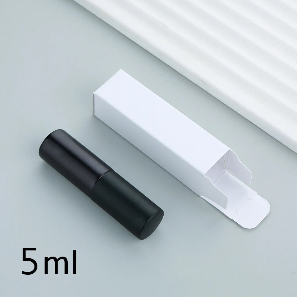50/100 Stück 5ml 10ml Matt Schwarzer Parfümflakon Mit Verpackung Atomizer Leere Parfüm-Probenflaschen Benutzerdefiniertes LOGO Extra Bezahlen