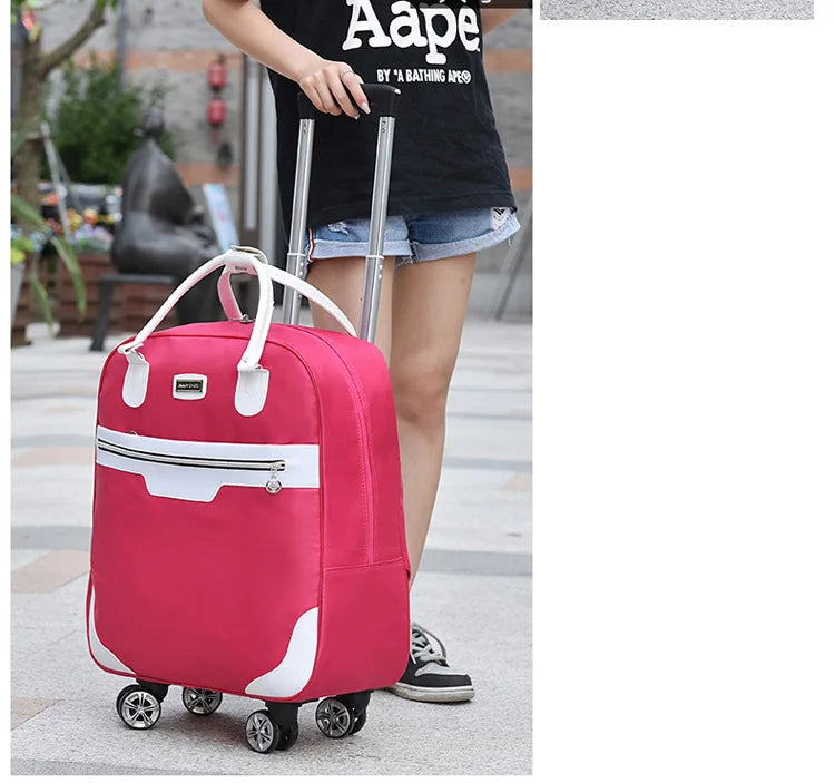 Fashion Rollkoffer Damen 4 Räder Spinner Reisetaschen Herren Geschäftsreise-Taschen Oxford-Koffer Wasserdichte Trolleys