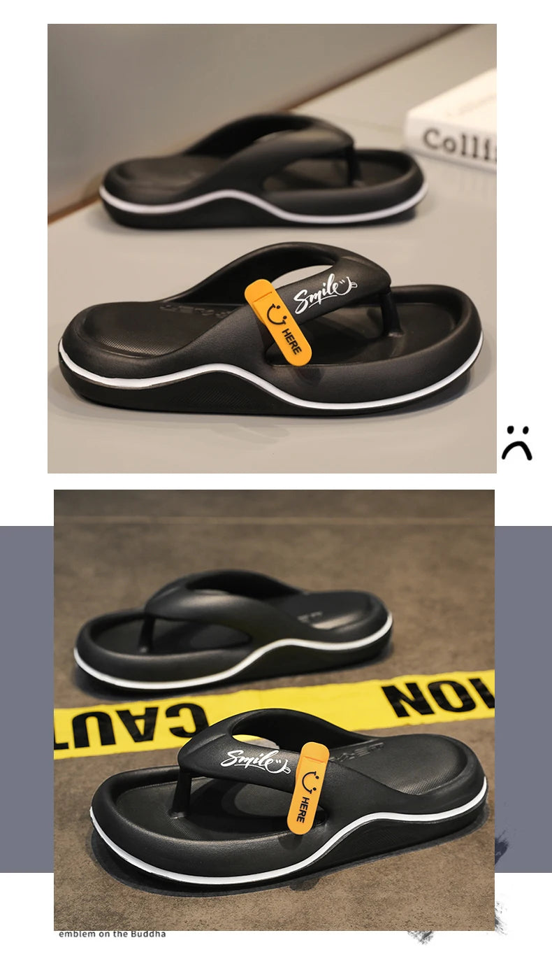 Neue Hausschuhe für Männer und Frauen, Flip-Flops, Sandalen für drinnen und draußen, Strand, superweiche Unterseite, Pantoletten, rutschfeste, dick besohlte Herren-Hausschuhe