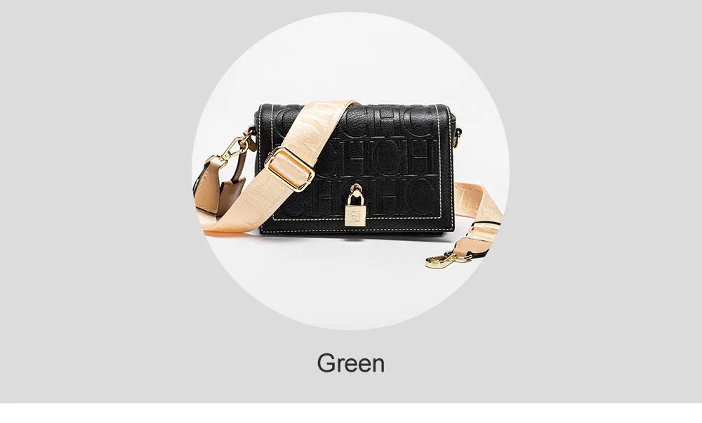 CH Womens Shoulder Bag Luxury Brand 2025 Fashion Solid Color Printed Handbag Fashion Design Model Metal Accessories Buckle