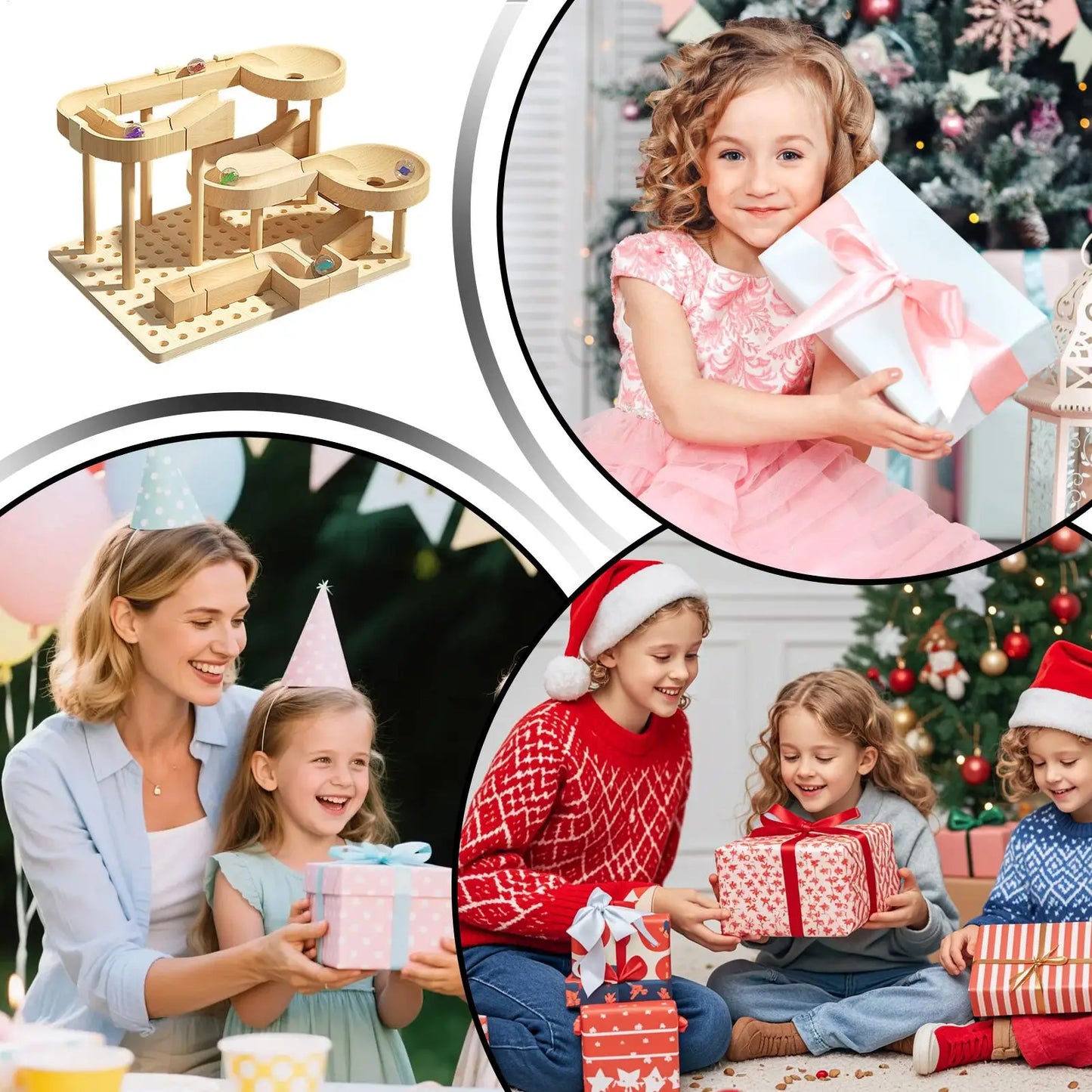 Holzmurmel-Labyrinth Rennbahn Spiel STEM Lernspielzeug für Kinder Lern-Puzzle-Brettspiel für Jungen Mädchen Geburtstagsgeschenke