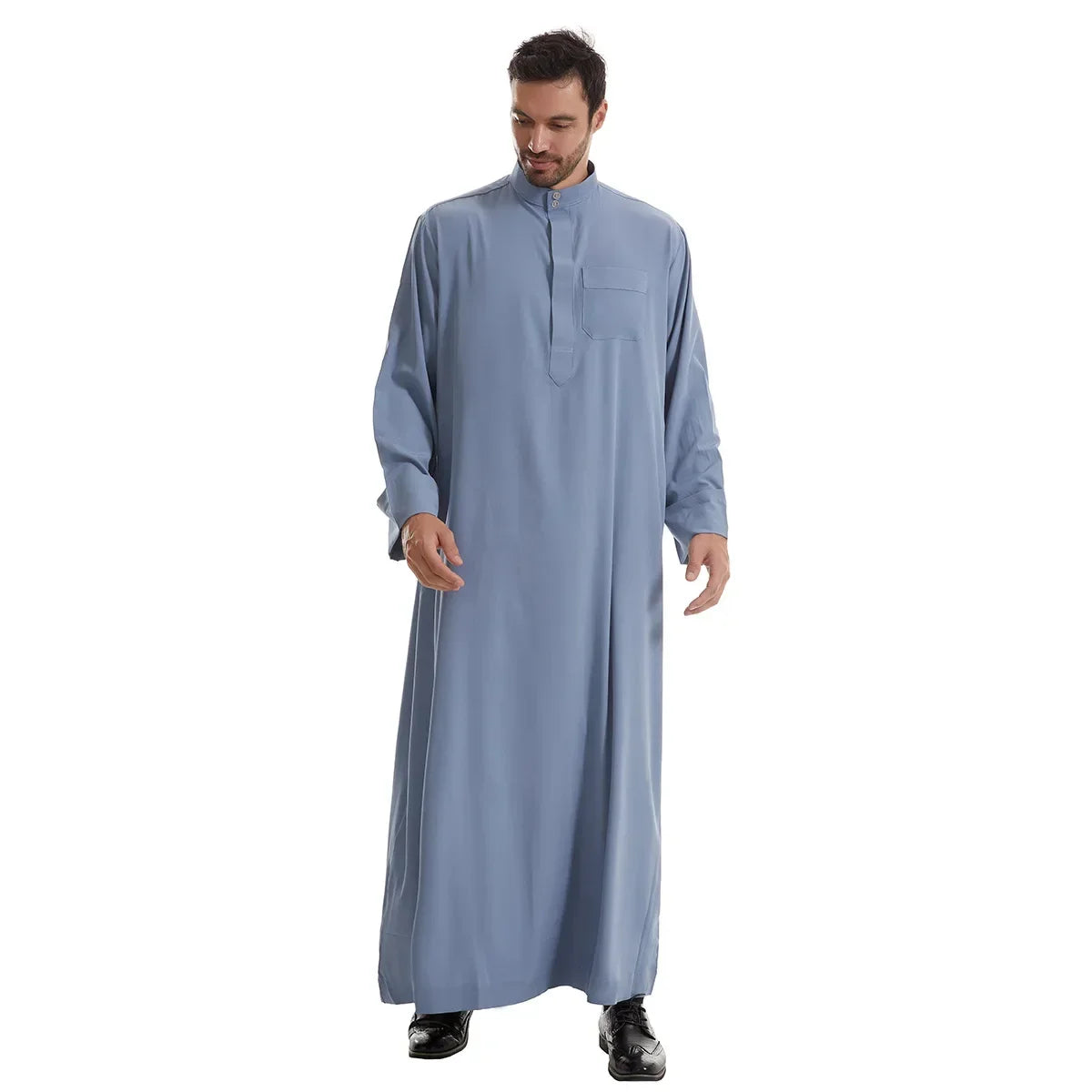 Muslimische Männer Jubba Thobe Langes Gewand Saudi-Islamisch Muslimische Kleidung Abaya Kaftan Islam Dubai Arabisches Kleid Eid Djellaba Dishdasha