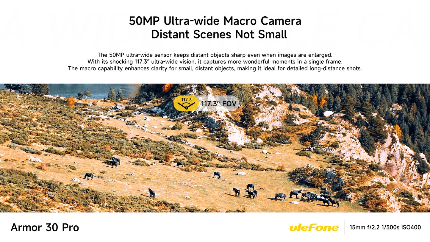 Ulefone Armor 30 Pro 5G Outdoor-Smartphone Android 14 6,95" 120Hz 32GB+512GB 12800mAh Nachtkamera 64MP NFC