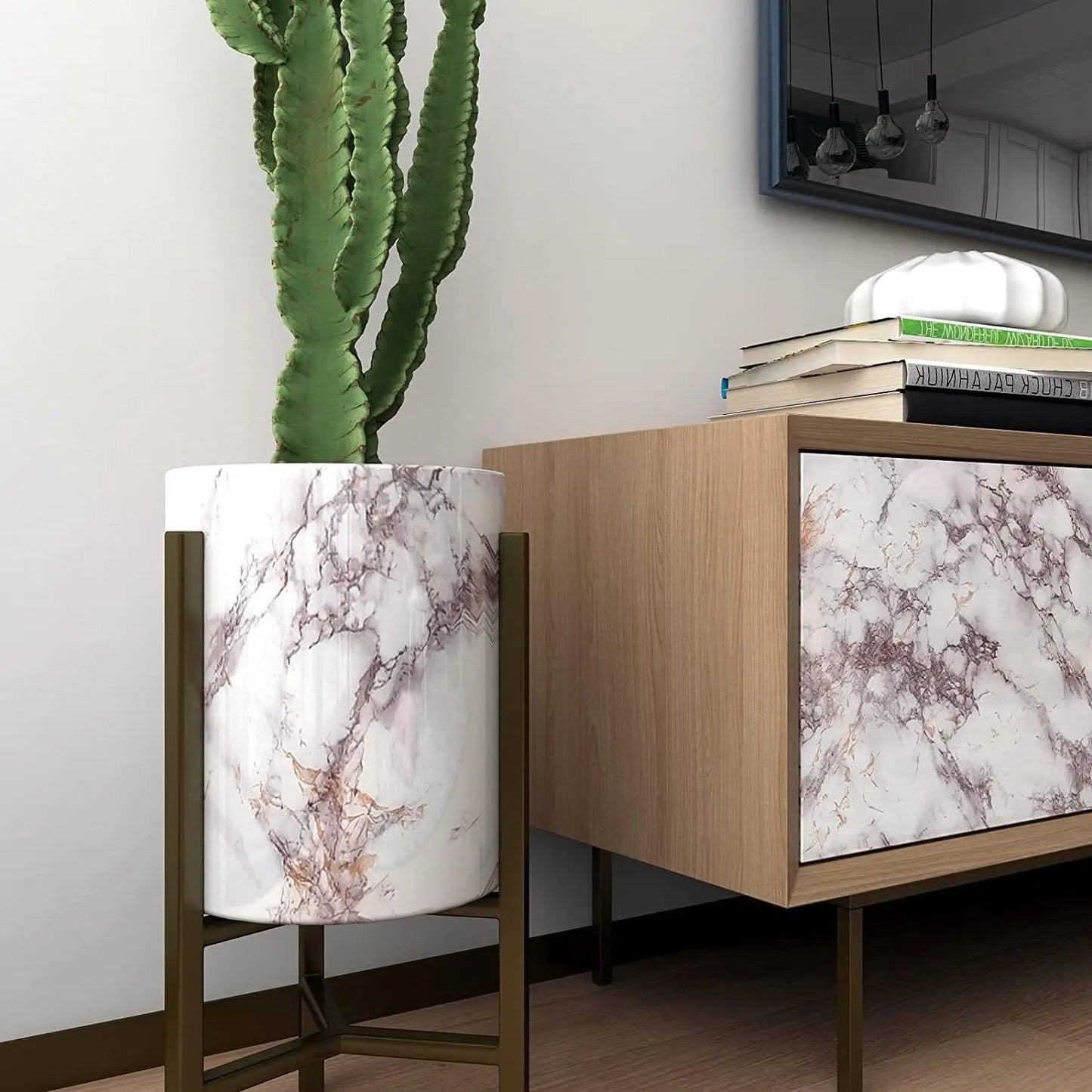 Glossy Pink Marble Contact Paper Self-Adhesive Kitchen CountertopGranite Wallpaper Waterproof Oil Proof Sticker for Home Decor