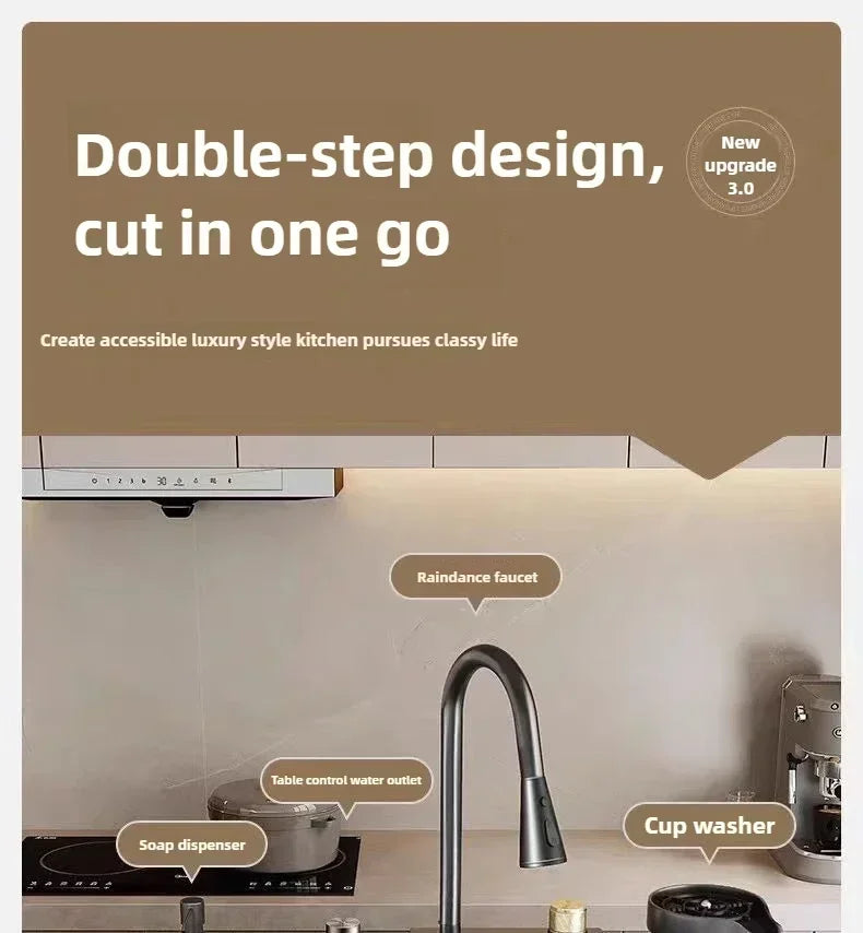 Stainless Steel Thickened SUS304 Sink,Household Kitchen Sink, Dishwashing Nano Process Countertop Sink Sink Kitchen