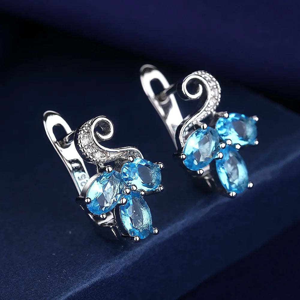 Ohrringe aus 925er Sterlingsilber, Schmuck, hochwertige Retro-Ohrringe mit einfachem Muster, lila-weiße Zirkon-Ohrringe, Bestseller