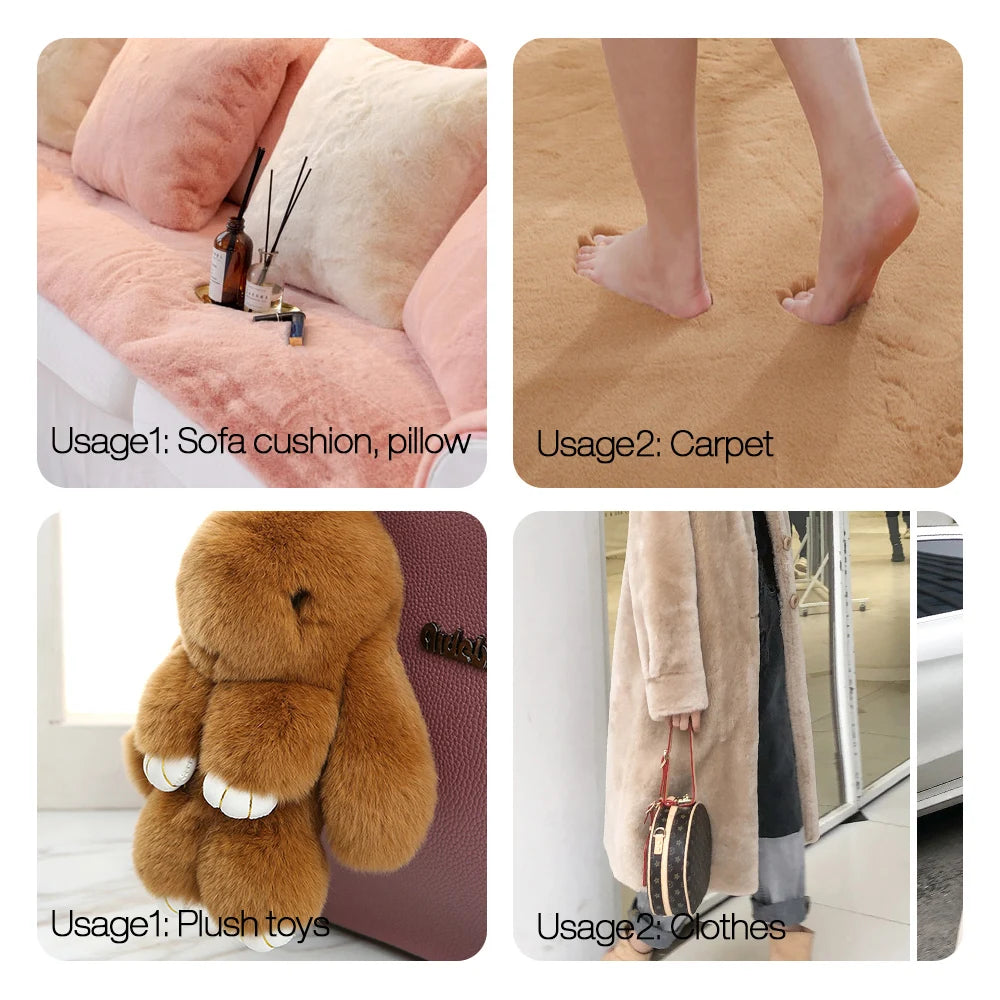 10mm Pile Length Fur Fabric Polyester Imitation Fur Fabrics Handmade DIY Encryption Thickening Fake Rabbit Hair Fur Plush Fabric