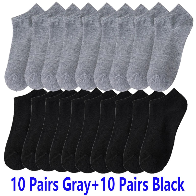 10/20/30Pairs Socks Men Women Boat Socks Thin Breathable Comfy Sweat-absorbing Ankle Socks Unisex Casual Plain Color Short Socks