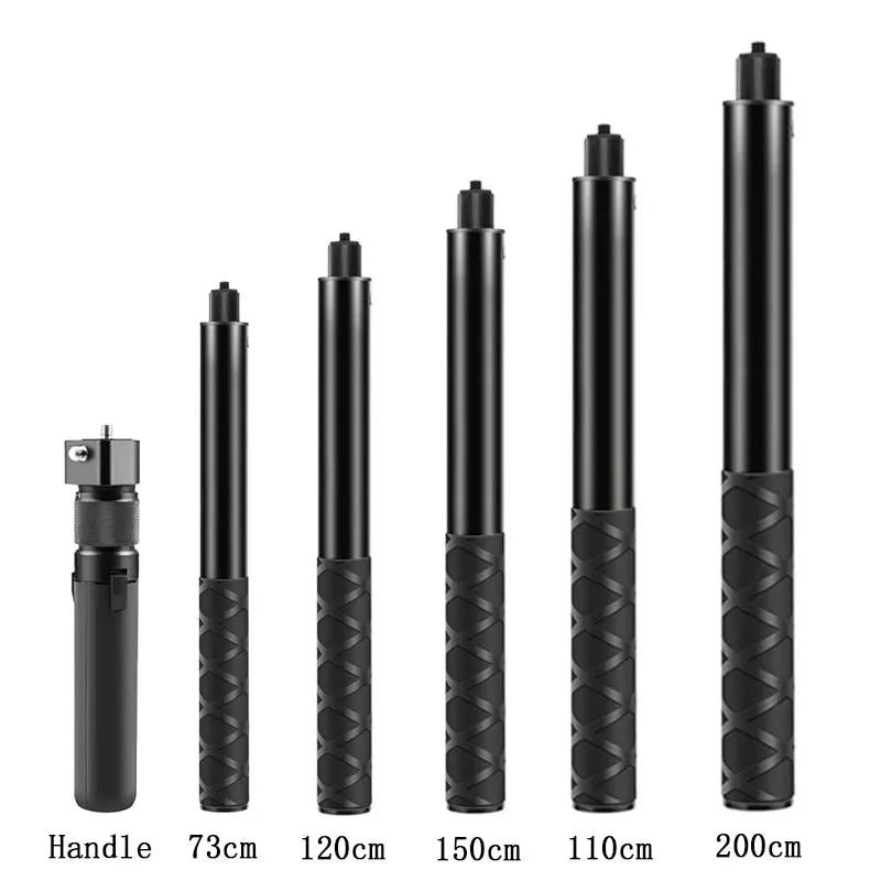 Poignée de bundle perche à selfie pour Insta360 X4 X3 X2 GoPro 12 11 10 9 DJI Action 4 3 SJCAM Camera Bullet Time Perche à selfie invisible
