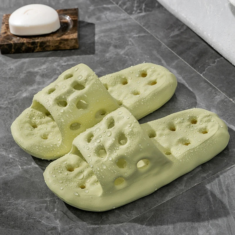 Men's Non-Slip Slide Sandals for Home, Breathable Quick-Dry House Slippers with Open Drainage for Indoor Shower Summer Wear