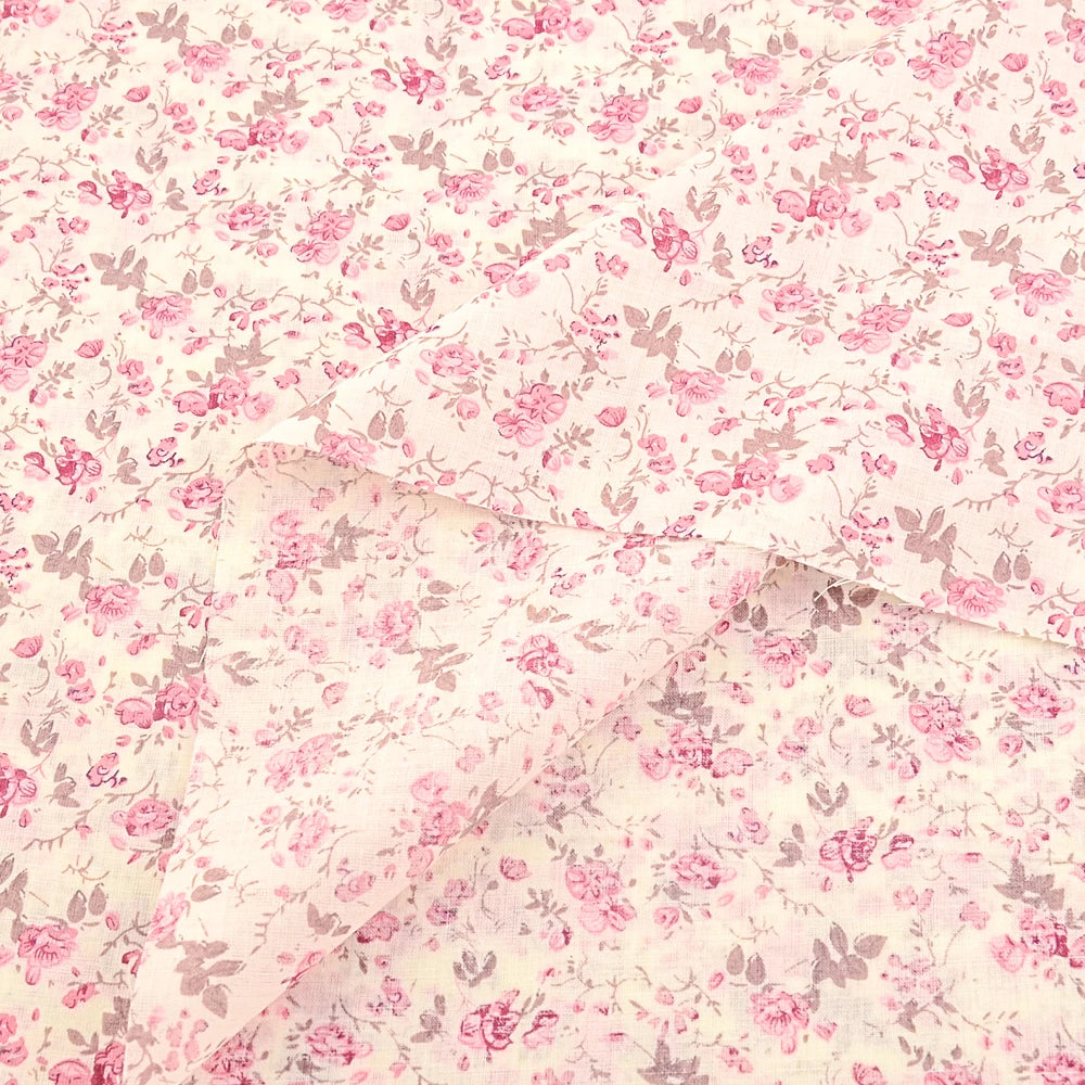 Schöner frischer rot bedruckter Stoff mit Blumenmustern, dünner Stoff aus 100 % Baumwolle, Patchwork für DIY-Bastelarbeiten, Heimtextilien, Meterware