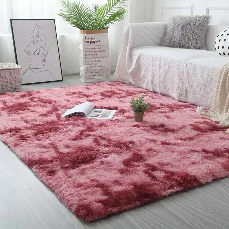 VIKAMA Luxus-Langflor-Teppich aus Samt, weich, rutschfest, Plüsch-Fußmatte für Schlafzimmer, Wohnzimmer, warme Heimdekoration, Teppich