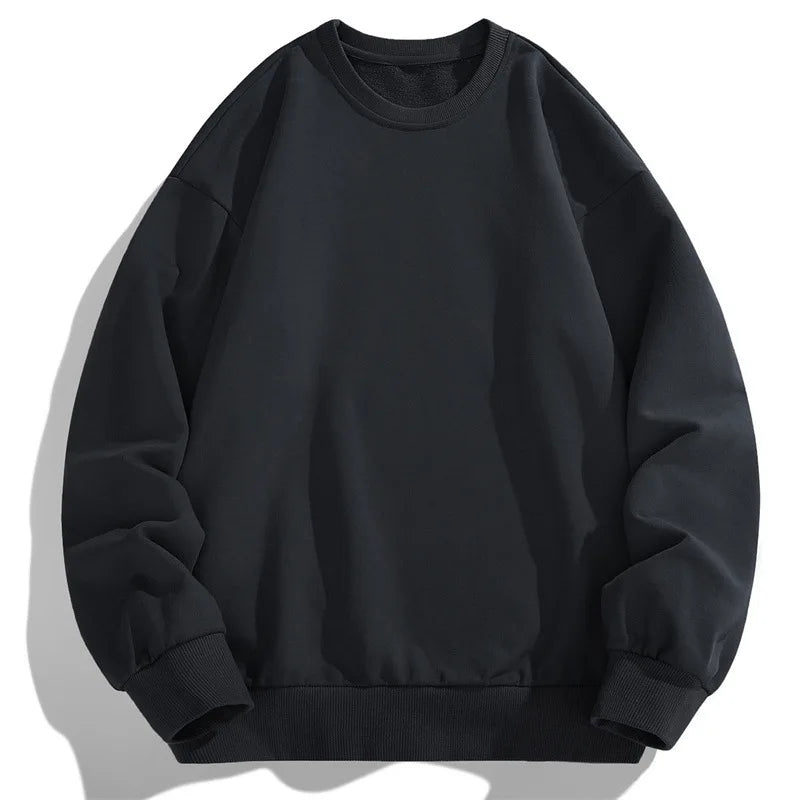 Herren Sweatshirt 2025 Frühling Herbst Rundhals Langarm Hoodies Einfarbiger Pullover Lässige Sport Fitness Freizeit Herrenbekleidung Oberteil