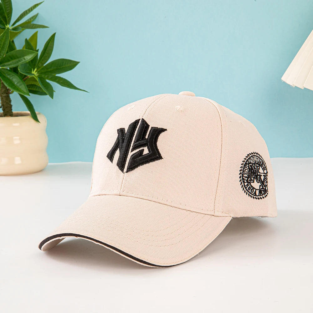 1 Baseballkappe Unisex mit gesticktem New York Logo und Sternen – Leichte Kappe, dehnbar mit verstellbarer Schnalle für Outdoor-Aktivitäten