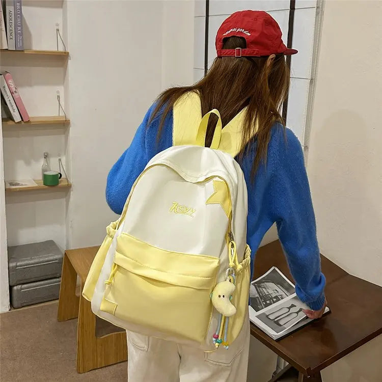 Nouveau Sac à Dos de Collège Imperméable pour Femme, Grande Capacité, Sacs d'École Tendance pour Ordinateur Portable, Joli Sac de Voyage pour Fille, Cool