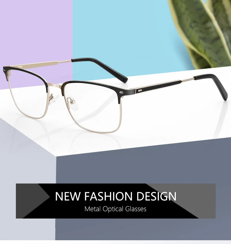 ZENOTTIC Lunettes de vue carrées pour hommes Tendance Myopie Lunettes de vue progressives pour femmes Anti-lumière bleue/Lunettes optiques photochromiques