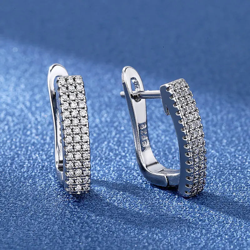 Ohrringe aus 925er Sterlingsilber, Schmuck, hochwertige Retro-Ohrringe mit einfachem Muster, lila-weiße Zirkon-Ohrringe, Bestseller