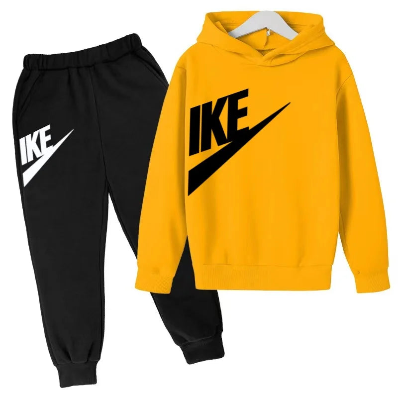 Children 3-12 Years Old Autumn Winter Hoodie Long-sleeved Boys Sweatshirt Girls Toddler Sports Coat Top+Pants Stylish Casual Set