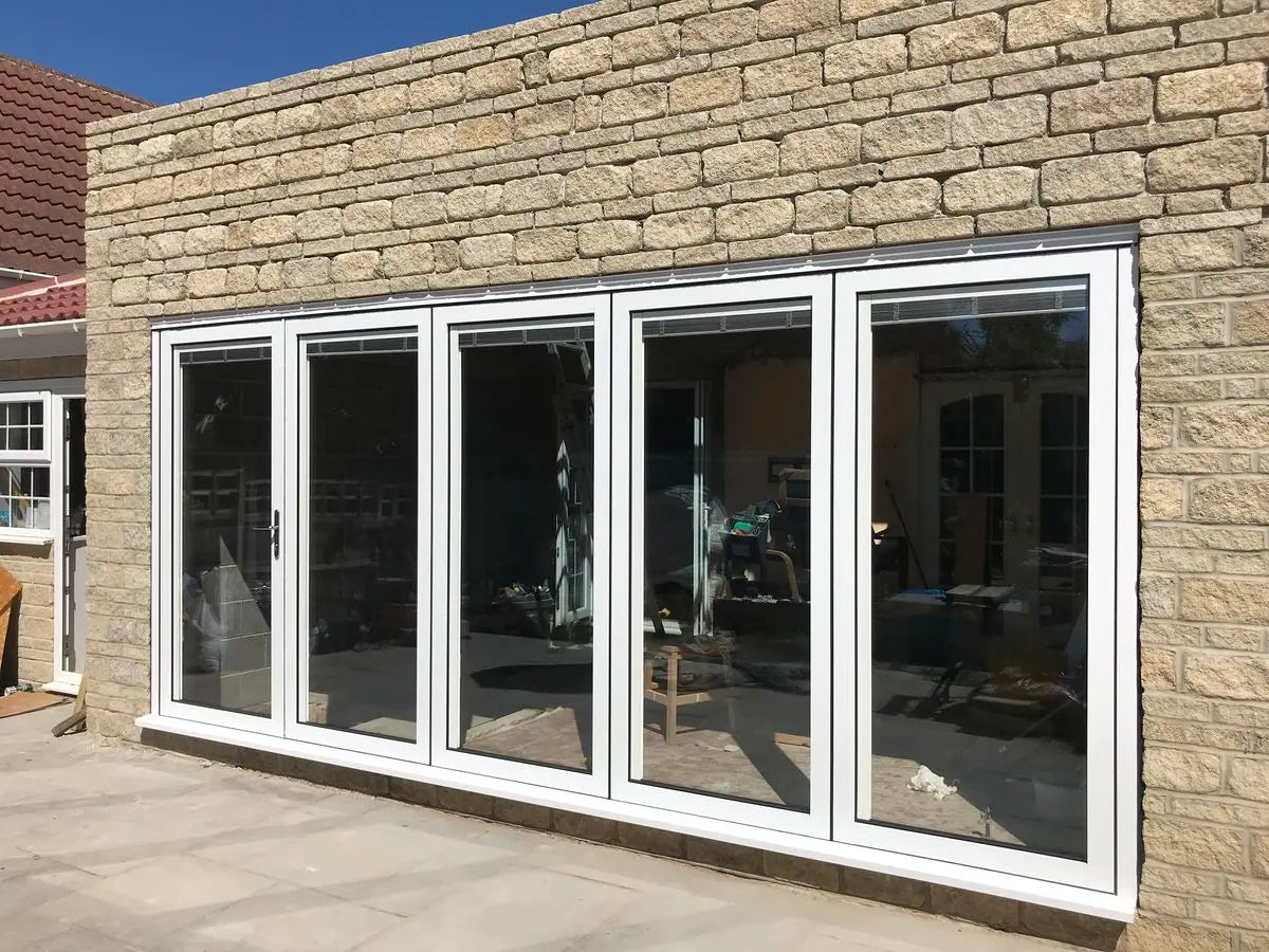 Home Bi Folding Door Patio Exterior Panoramic Accordion Folding Door Residential Aluminium Thermal Break Double Glass Doors