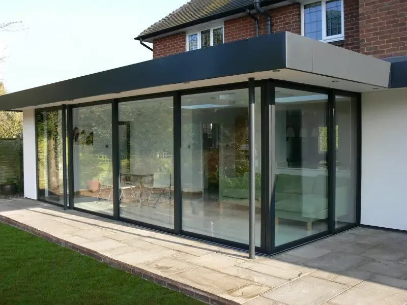 DN 2,0 mm moderne Schiebetür aus Aluminium, hochbelastbar, mit gehärtetem Glas, schalldicht und energiesparend, wasserdichte Terrassentüren