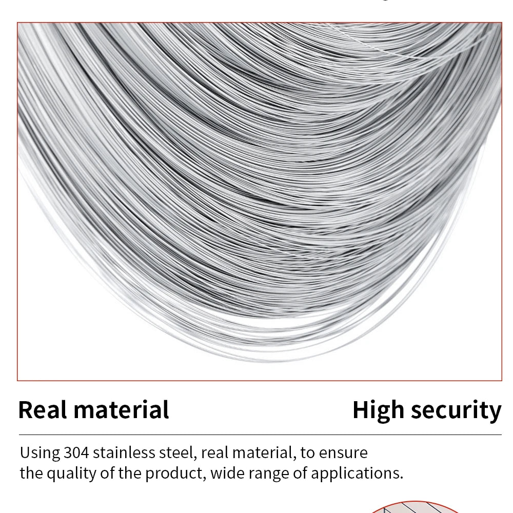 1/1.2/1.5/2/3/4/5mm cable rope, 5-20M PVC transparent coated steel cable rope, 304 stainless steel cable rope