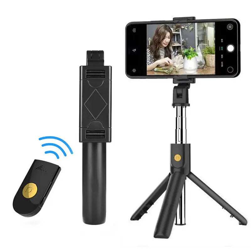 Kabelloser Bluetooth Selfie Stick Faltbares Stativ Tragbare Handy-Stative Ausziehbar für iPhone Xiaomi Huawei Phone Video Live