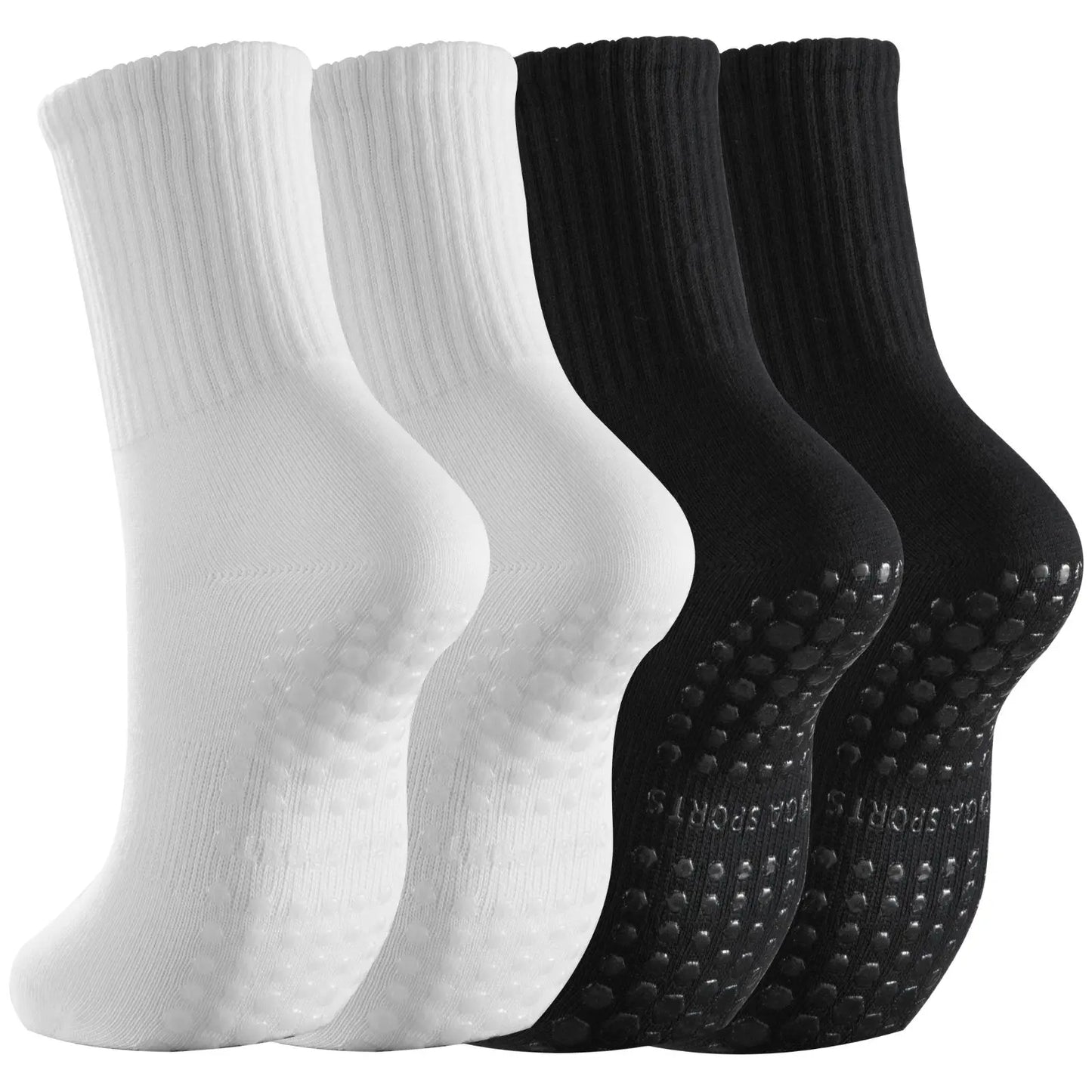 RMSWEETYIL 2 Paar Pilates Yoga Socken mit Noppen für Damen, rutschfeste Griffsocken für Tanz, Ballett, rutschfeste Übungs-Klebesocken für Damen