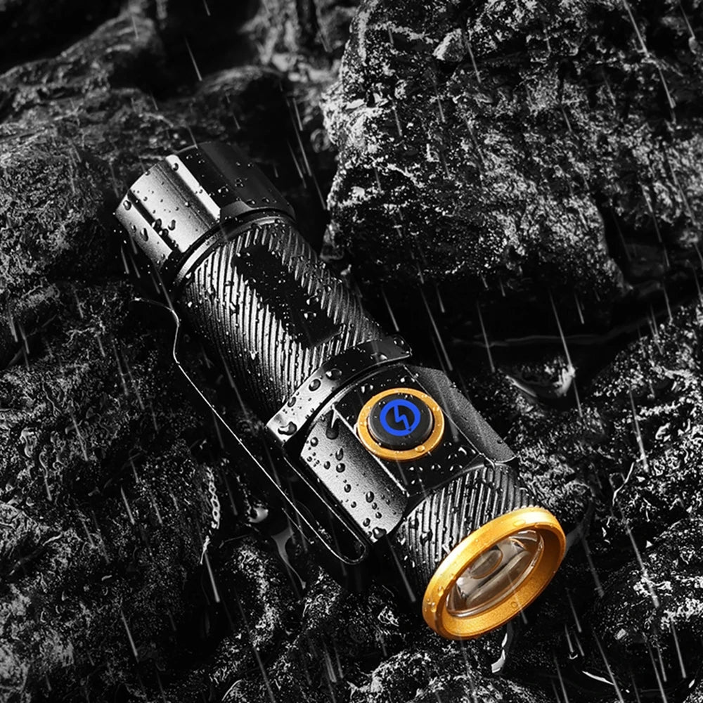 Mini Flashlight High power LED Palm Light Usb Rechargeable Pocket Outdoor Hiking Travel Home Magnet Work lamp Gift Small Torch