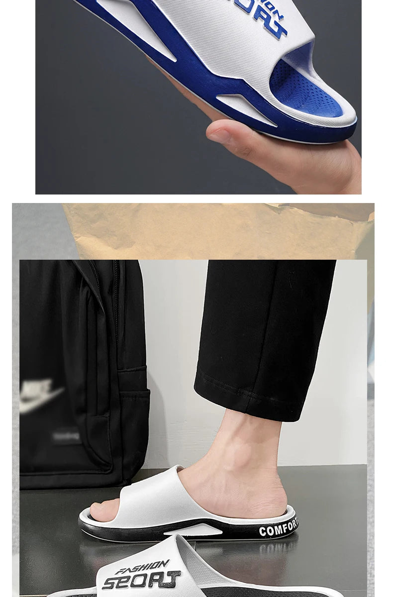 Fashion&Sports Herren Sommerslipper Rutschfeste PVC-Robuste Hausschuhe Outdoor-Strand-Flip-Flops für Herren Bequeme Hausschuhe