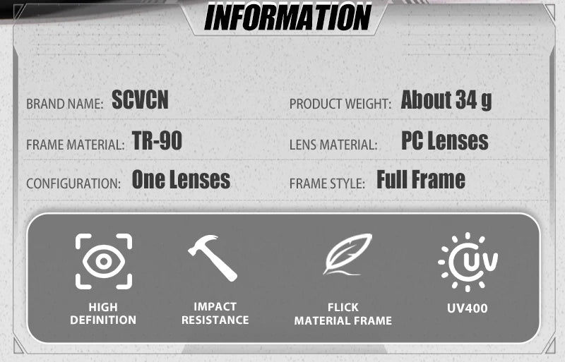 SCVCN Lunettes de soleil photochromiques d'extérieur, lunettes de cyclisme pour hommes, lunettes de vélo pour femmes, VTT, vélo de route, lunettes de cyclisme UV400