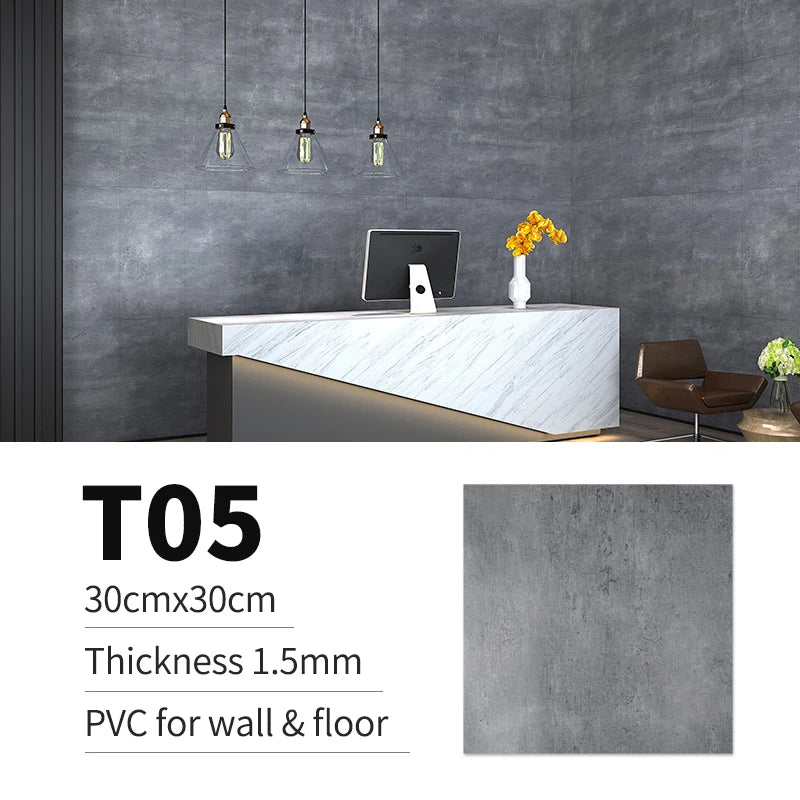 20 Stück PVC-Imitat Marmor-Bodenaufkleber Selbstklebende Wandaufkleber Wasserdichte Badezimmerdekorations-Abziehbilder 30*30cm