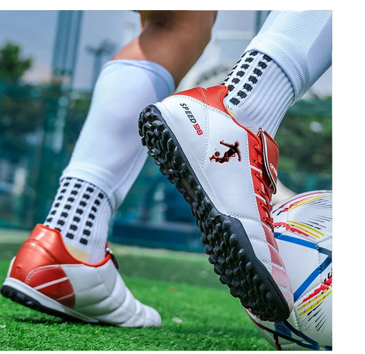 Chaussures de football homme crampons FG/TF, respirantes, professionnelles, pour gazon, antidérapantes, à crampons longs, pour entraînement adulte en futsal