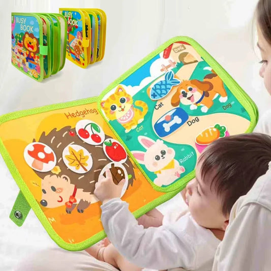 Montessori Toys Farm Animal Story Busy Cloth Book Preschool Learning Fine Motor Toys Kids Early Education Felt Book for Toddlers