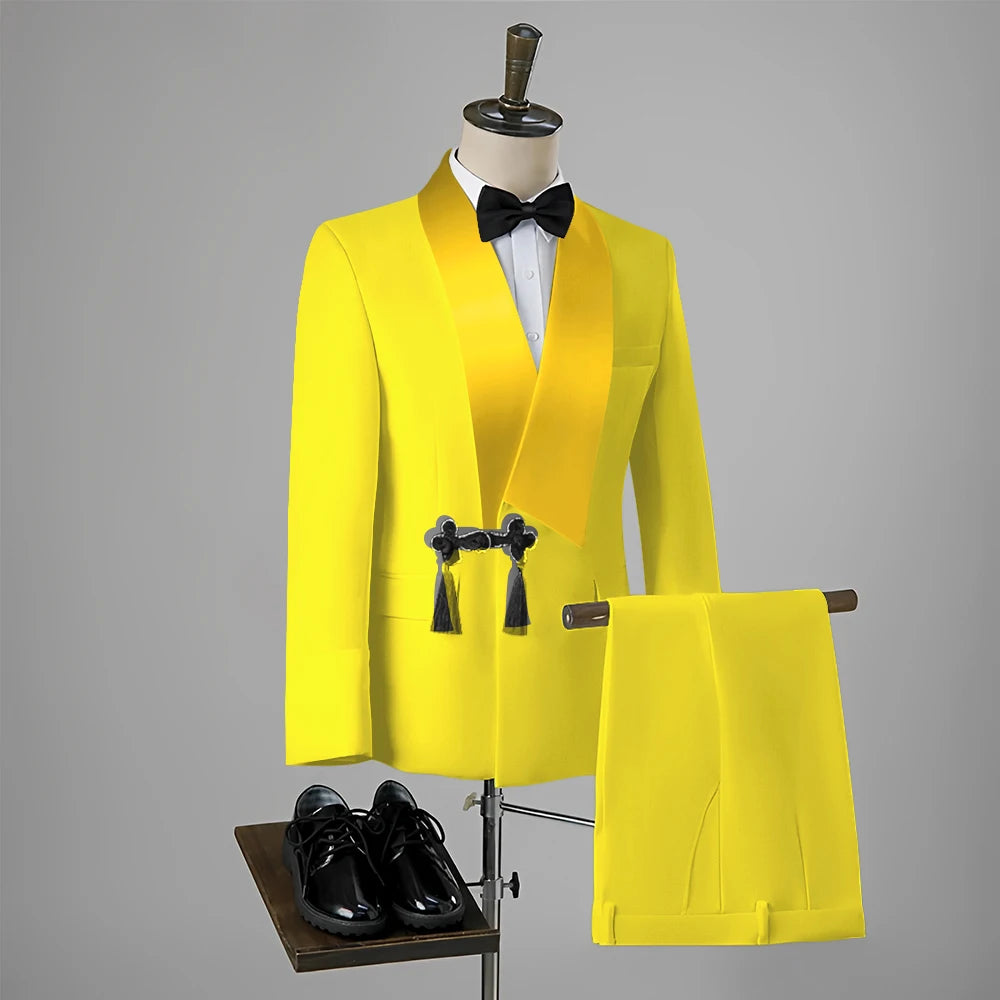Men Suit Wedding Slim Fit Tassel Shawl Tuxedo