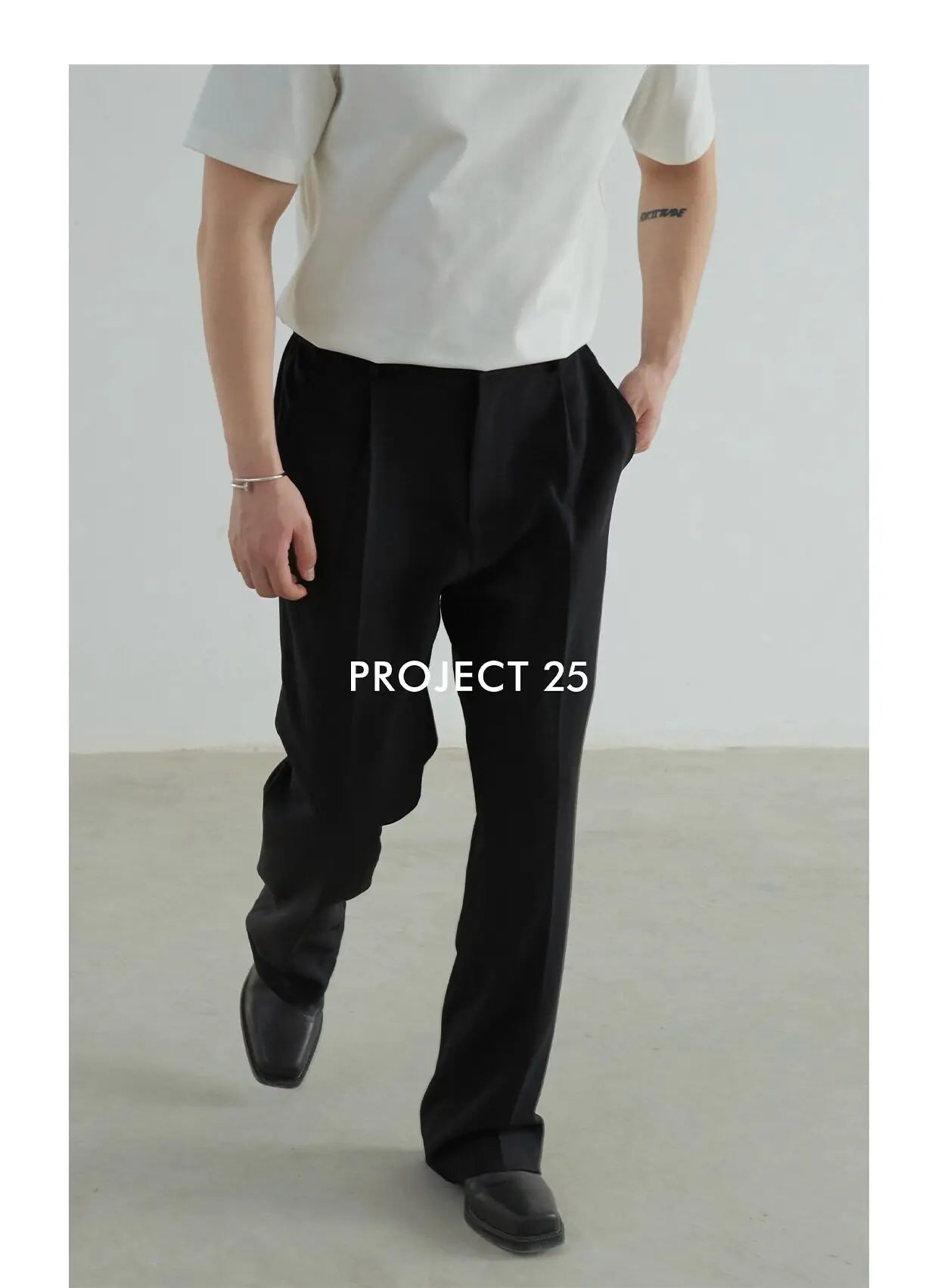 PROJECT 25 Herren-Hose, Schwarz, gerades Bein – Knitterarm, elegant fallend, lockere Passform & vielseitige Casual-Anzughose