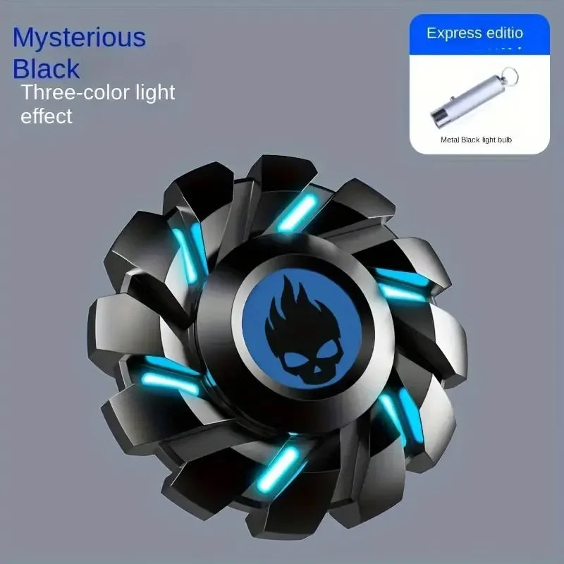 YIJOO Leuchtender Fingerspitzen-Kreisel EDC Sensorik-Spielzeug Metall Leiser Fidget Spinner Regenbogenlicht Fidget Toys
