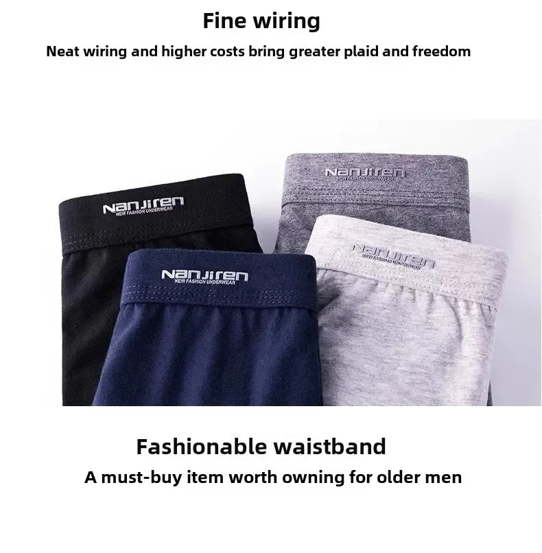 4 Pack Men's Plus Size Boxer Shorts 100% Cotton Anti-Chafe Underwear  Big & Tall Breathable Loose Fit Elastic Waistband Boxers