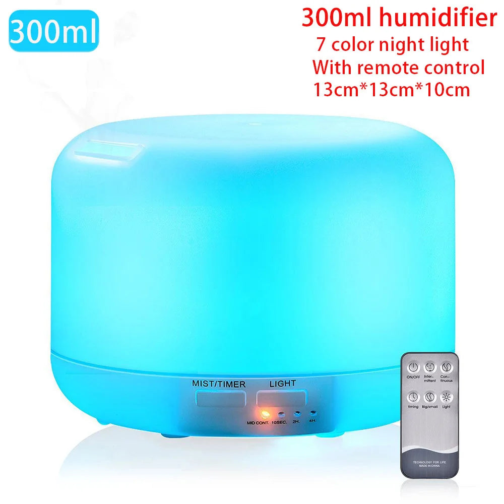 Aroma-Diffusor Ätherisches Öl Aromatherapie Ultraschall-Luftbefeuchter Automatische Fernbedienung Luftbefeuchter 300 500 1000ml