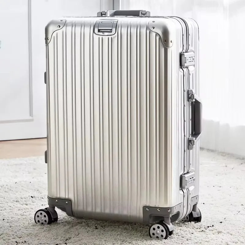 Bagage de voyage Spinner 20/24/26/29, valise de marque en alliage aluminium-magnésium de haute qualité