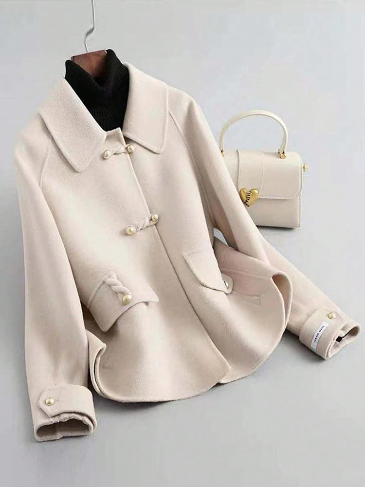 Manteaux courts élégants et unis pour femme, vêtements chauds d'automne et d'hiver, tenues de bureau formelles pour femme, nouveautés en matière de vêtements d'extérieur