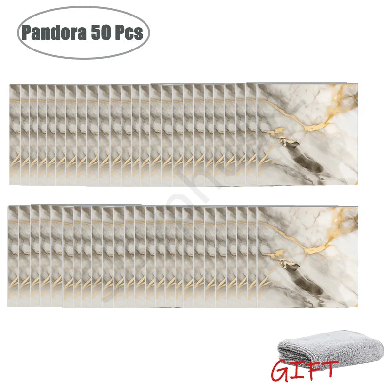 Simulierte dicke Marmorfliesen Wandaufkleber PVC Wasserdicht Selbstklebend Wohnzimmer Toilette Küche Zuhause Bodenaufkleber